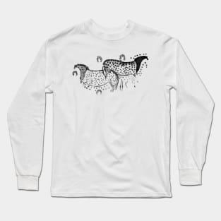 Dappled Horses of Pech Merle Cave Painting Long Sleeve T-Shirt